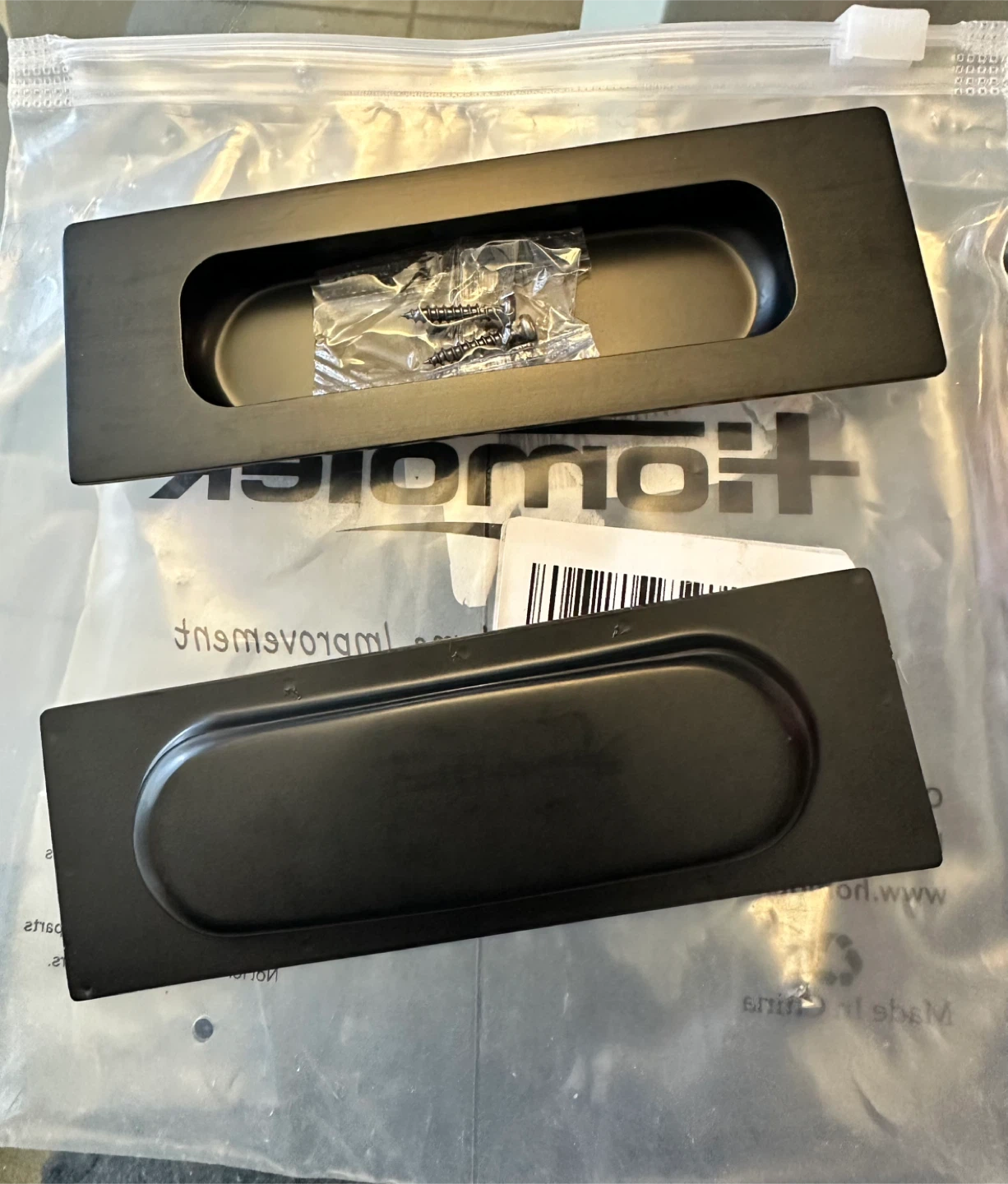 Black Flush Drawer Pulls (2 Pack)