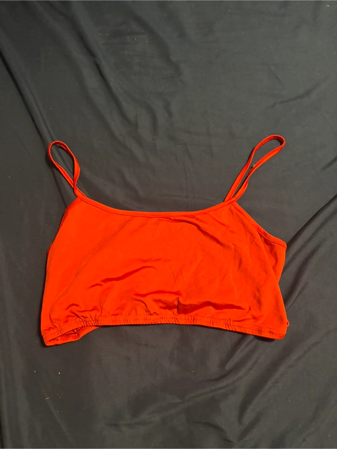 Red Spaghetti Strap Crop Top