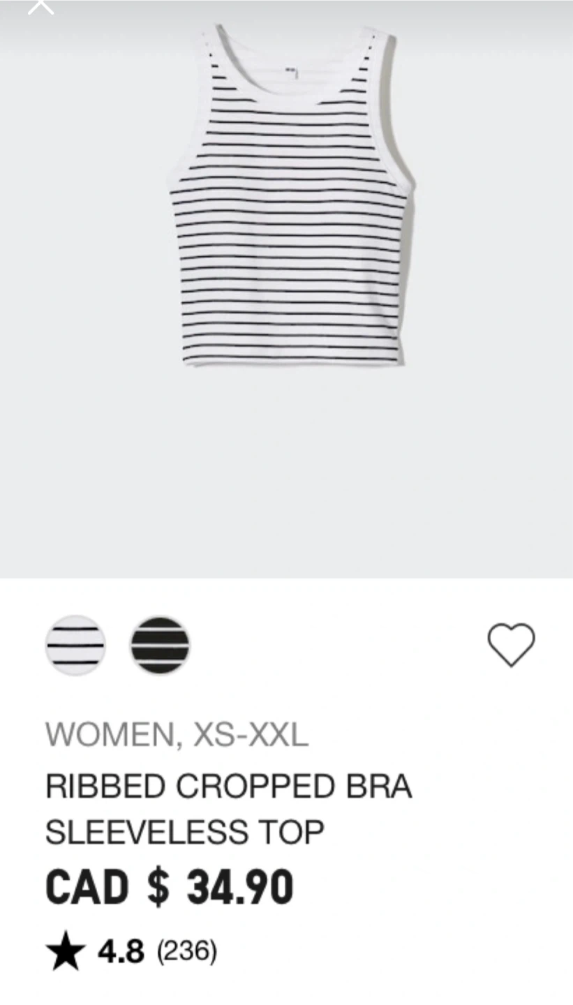 Uniqlo ribbed cropped bra top - photo 3