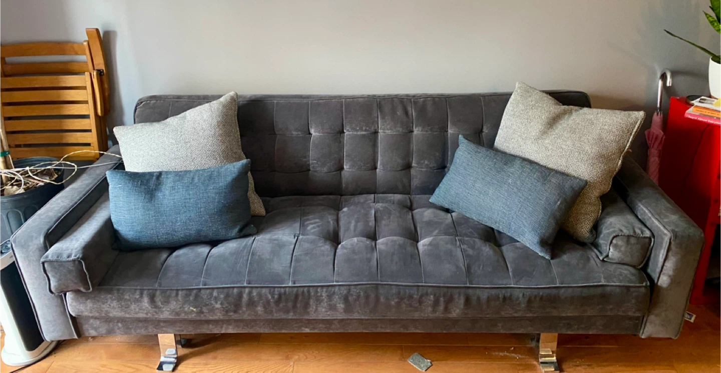 Green Tufted Sofa Bed - photo 2
