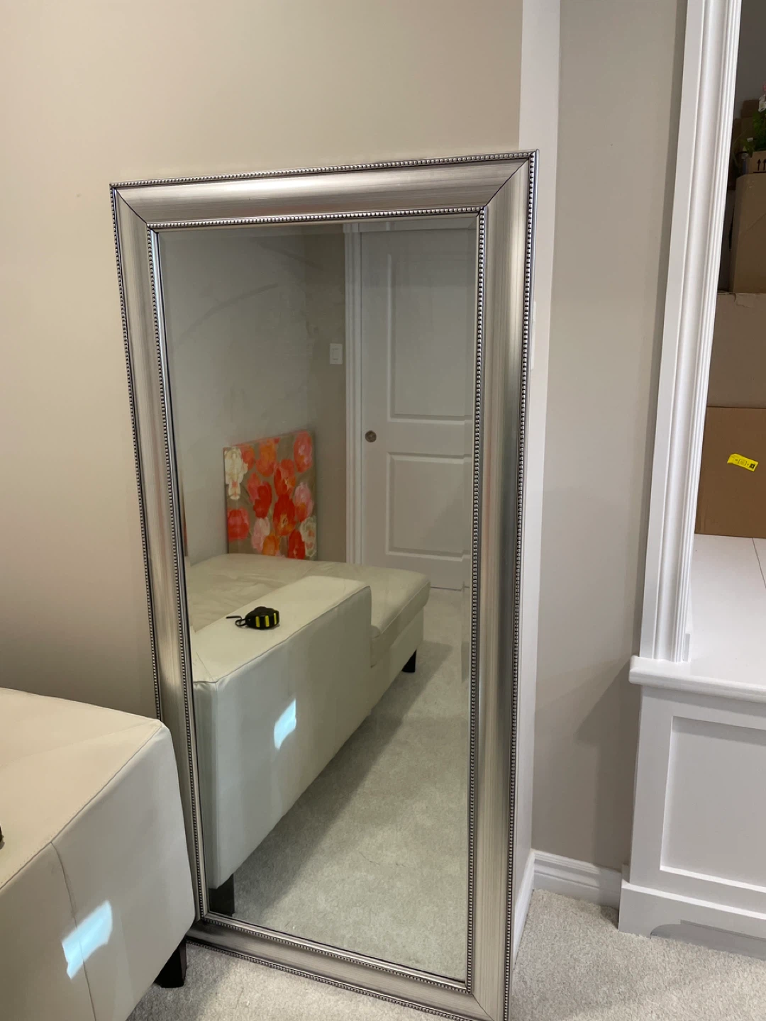 Large Silver Framed Mirror