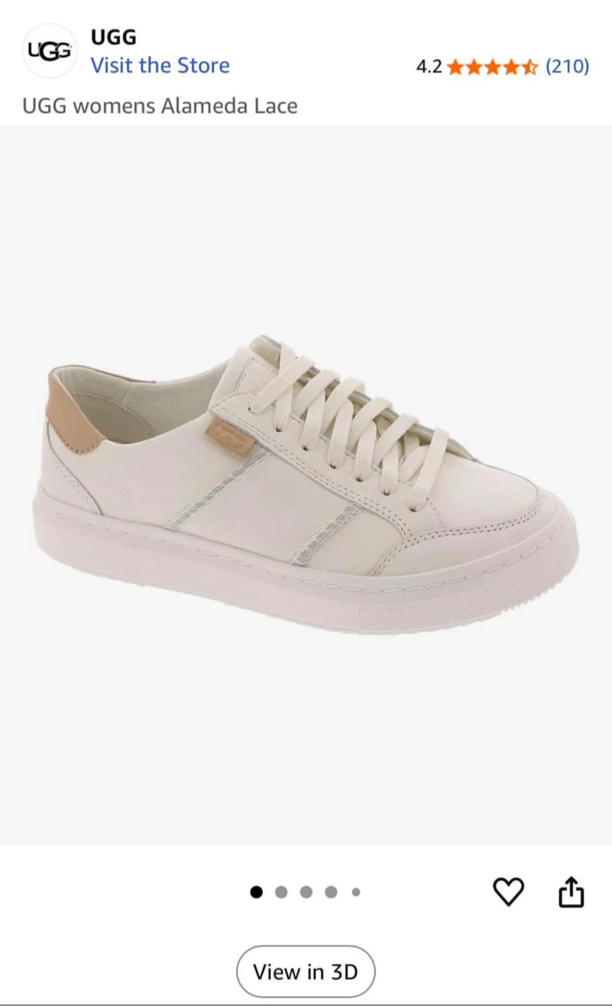 UGG Women's Alameda Lace Sneakers White Size 8 - photo 2