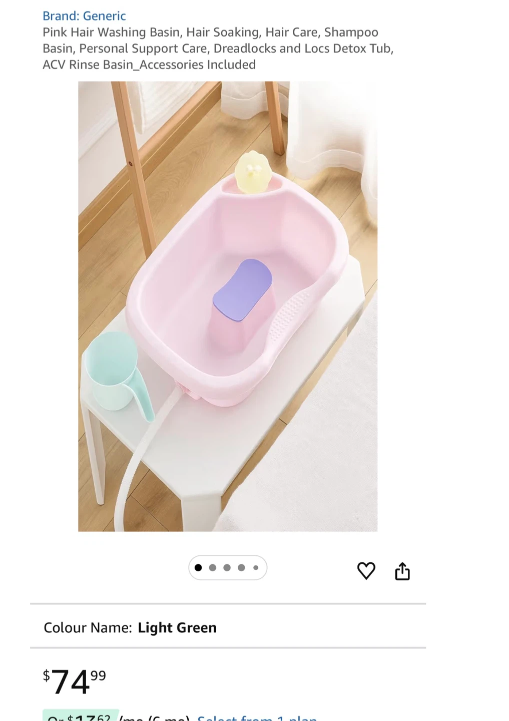 Pink Hair Washing Basin