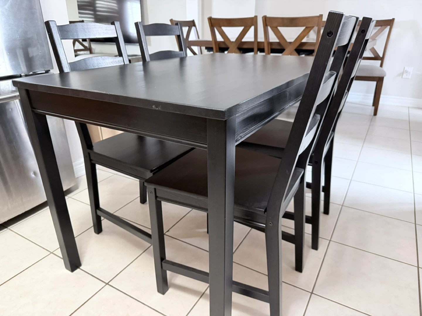 Black Dining Table Set with 4 Chairs - photo 2
