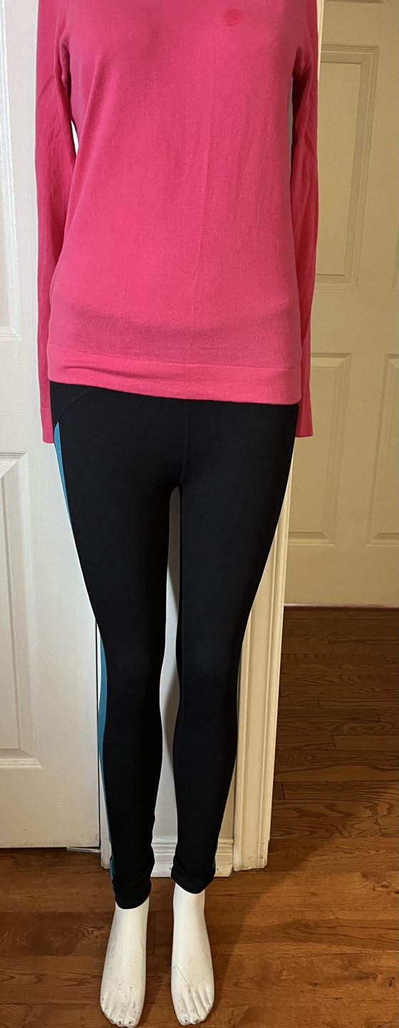 Fabletics Black & Teal Athletic Leggings Size S