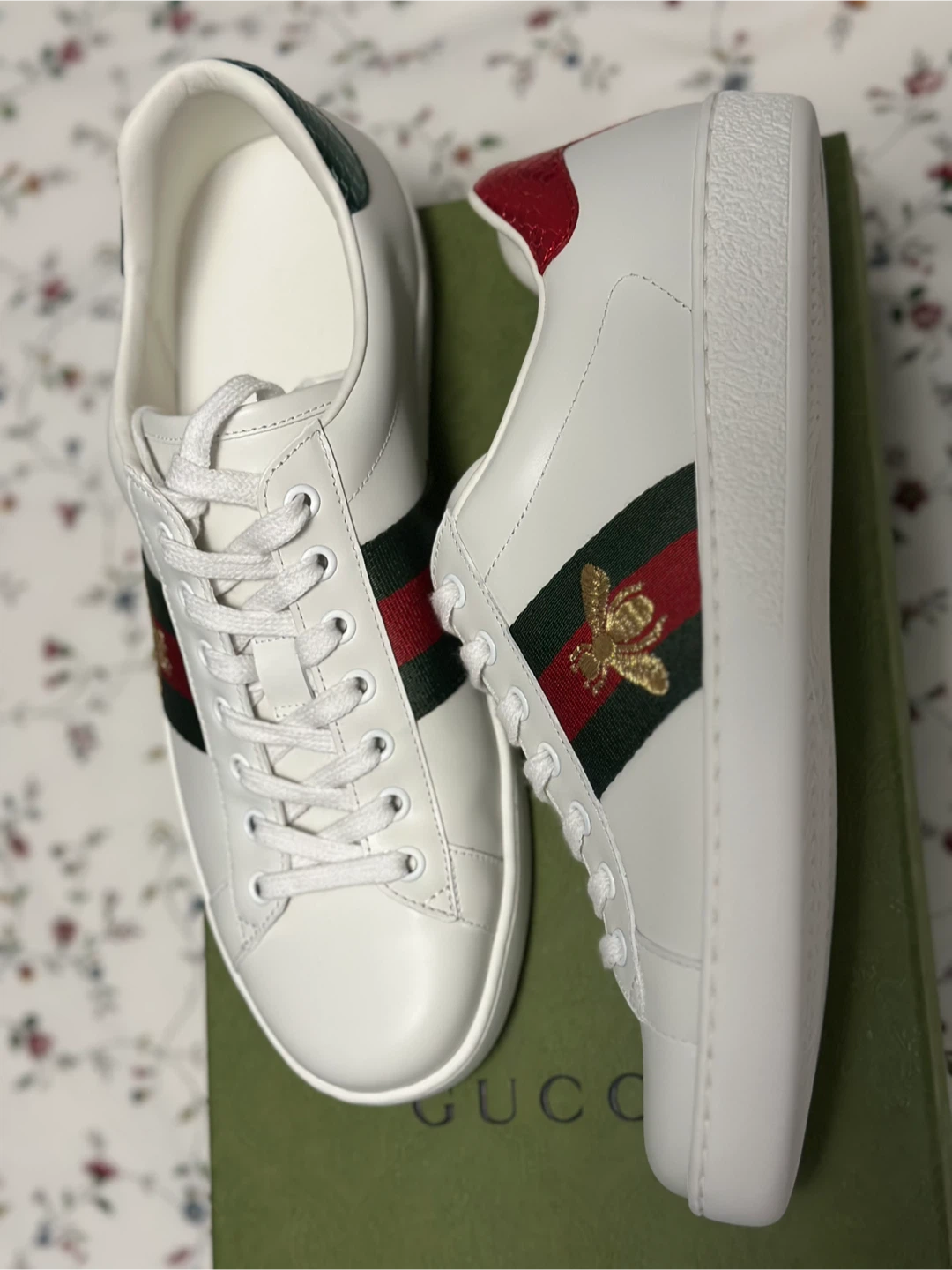 Gucci Ace Bee Sneakers White Leather - photo 3