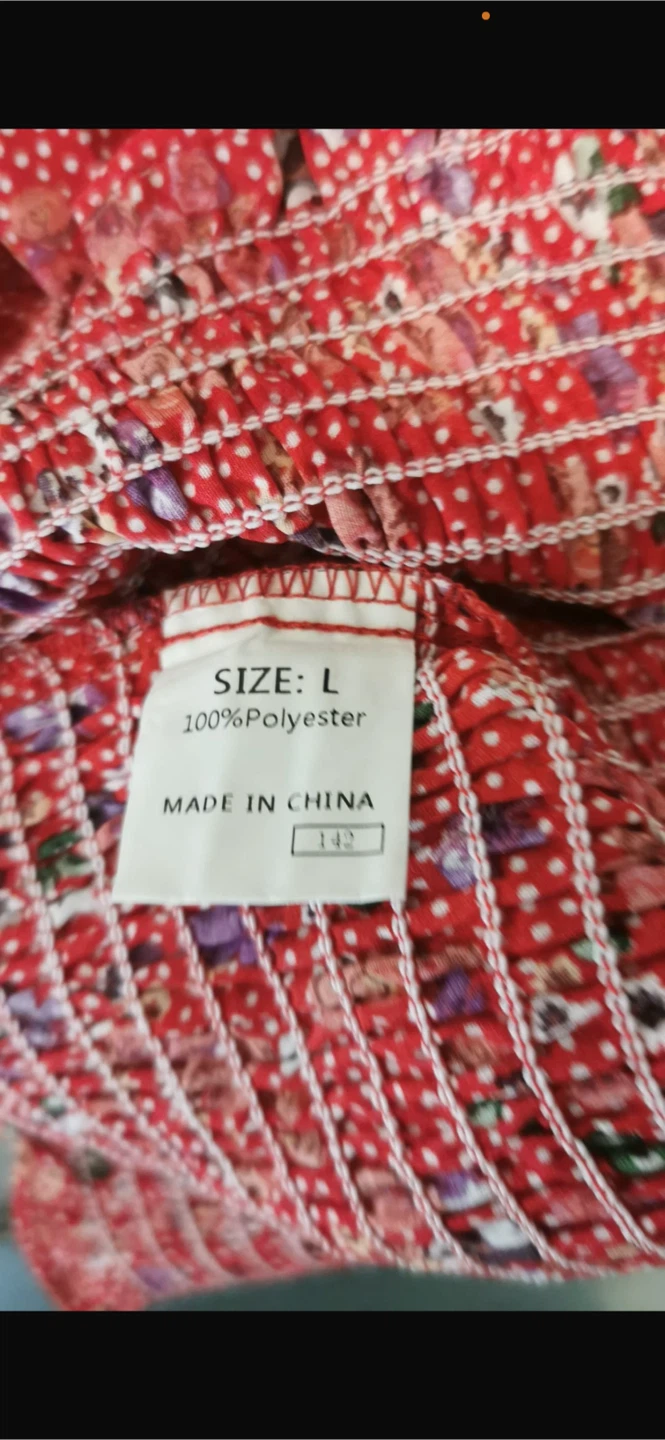 NEW! Red Floral Smocked Square Neck Long Sleeve Top - photo 5