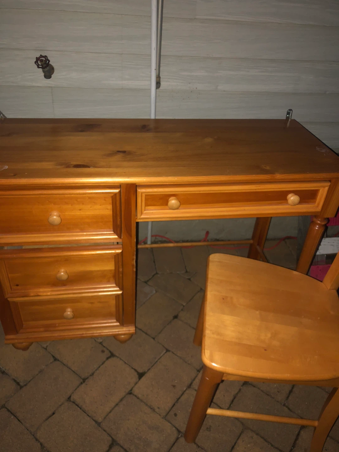 Wooden Desk and Chair Set - photo 2
