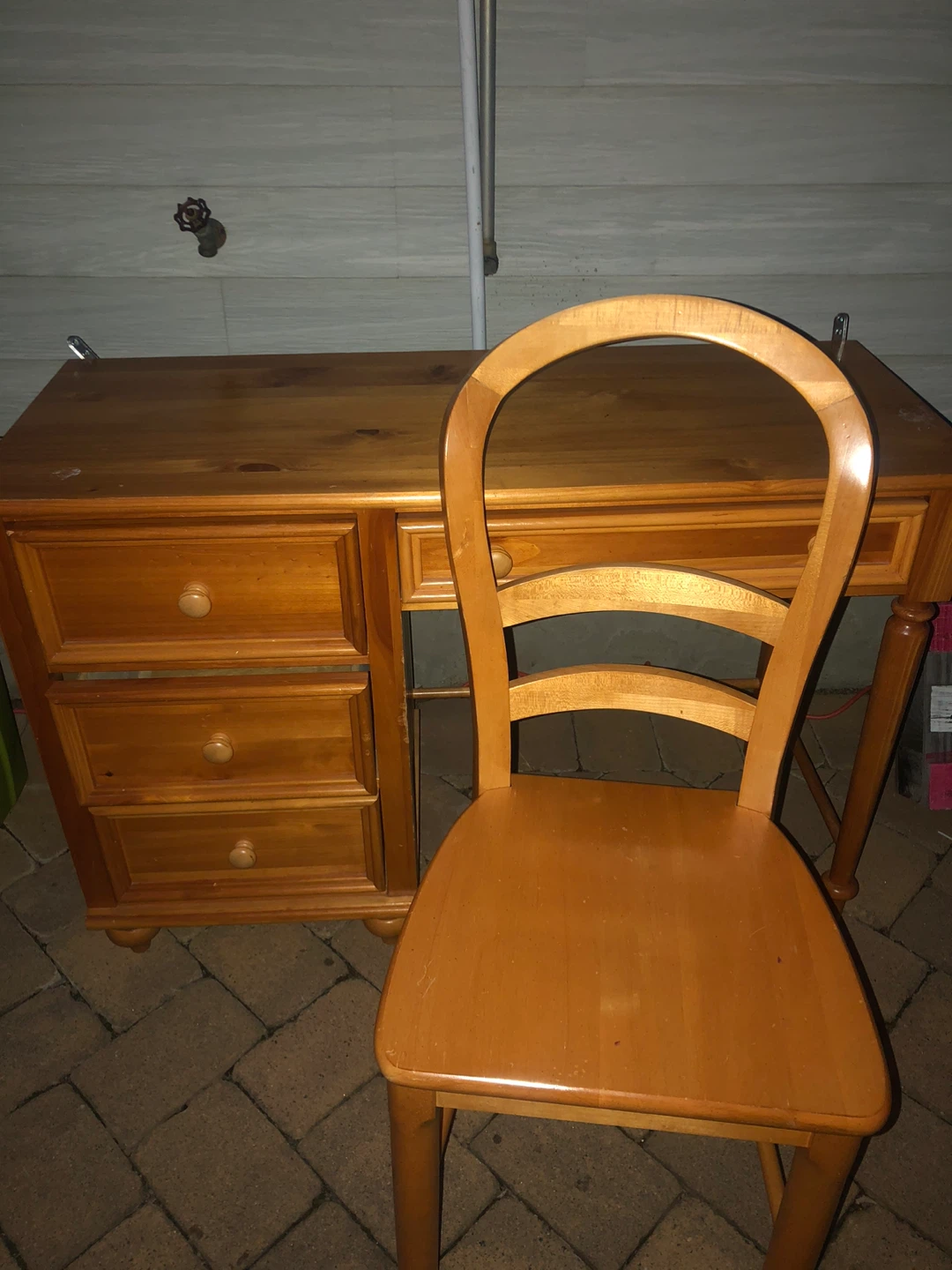 Wooden Desk and Chair Set - photo 4