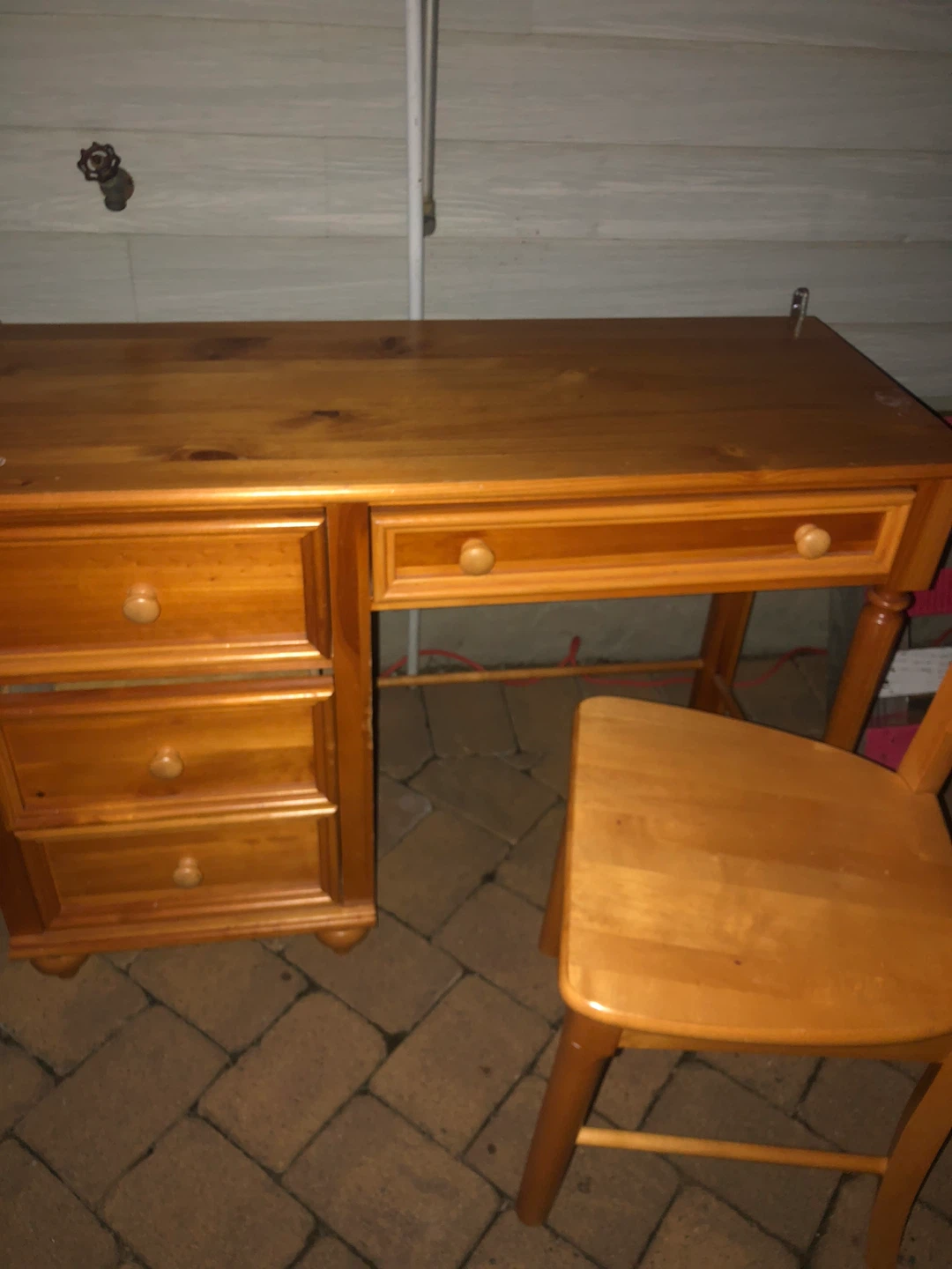 Wooden Desk and Chair Set