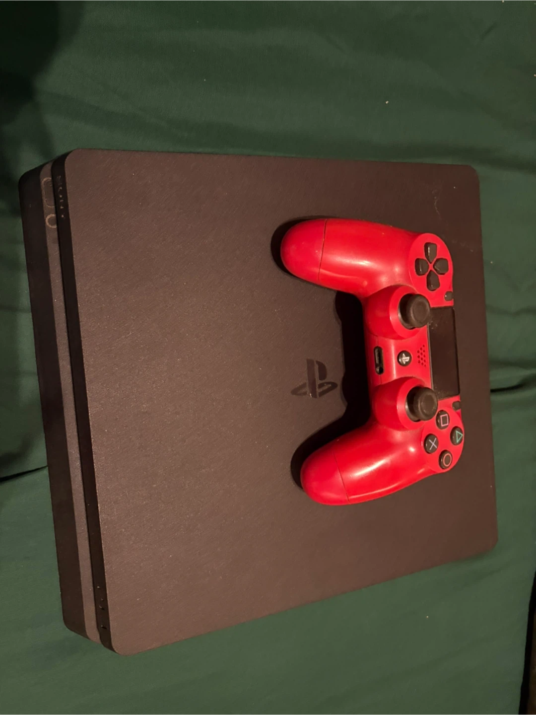 PlayStation 4 Slim Console with Red Controller