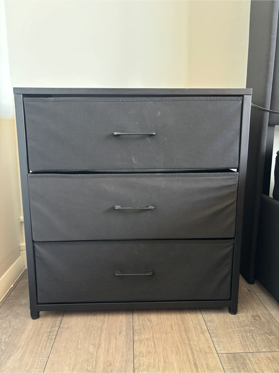 Black 3-Drawer Fabric Dresser
