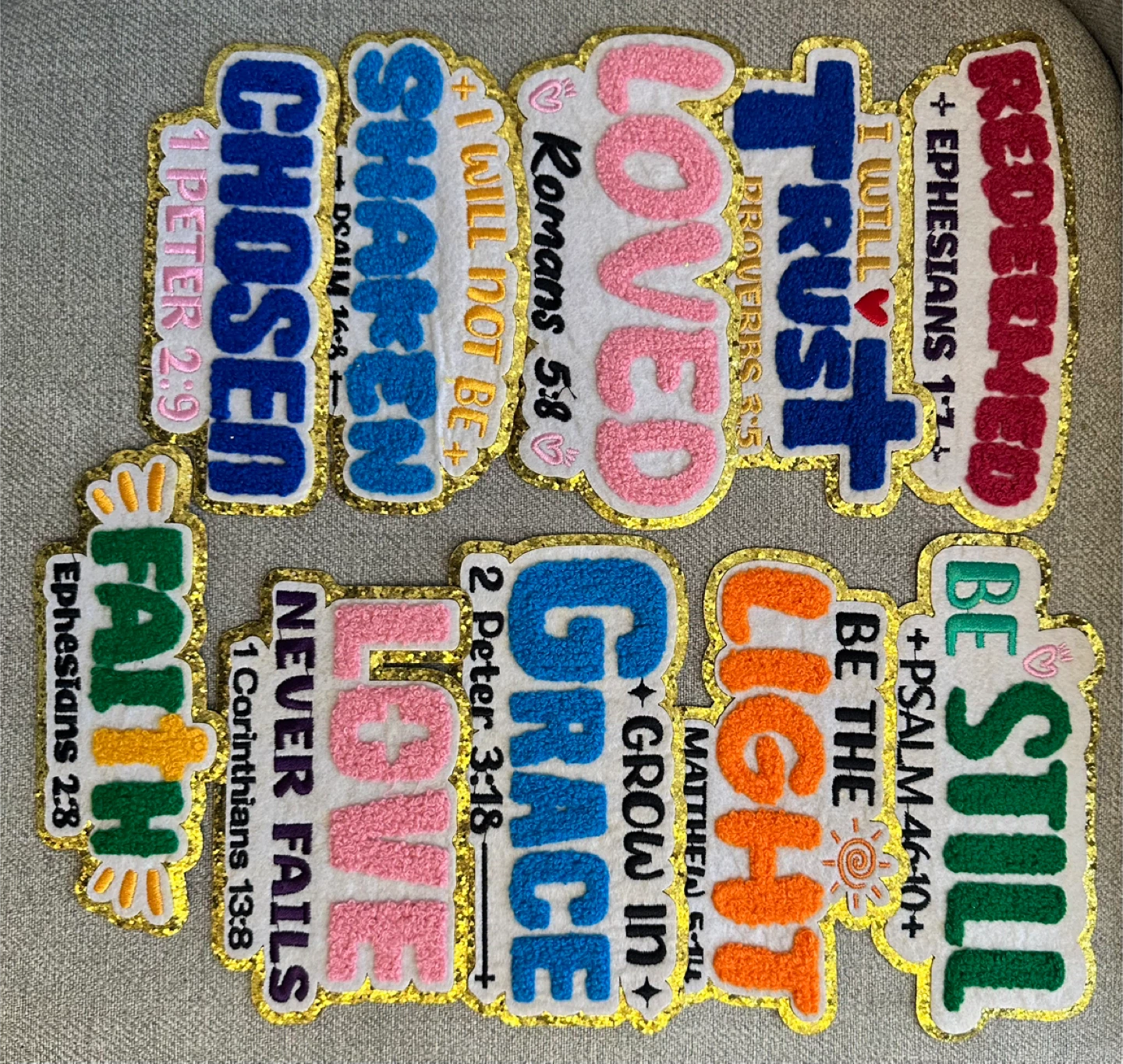 Christian Motivational Patches - Assorted Sayings