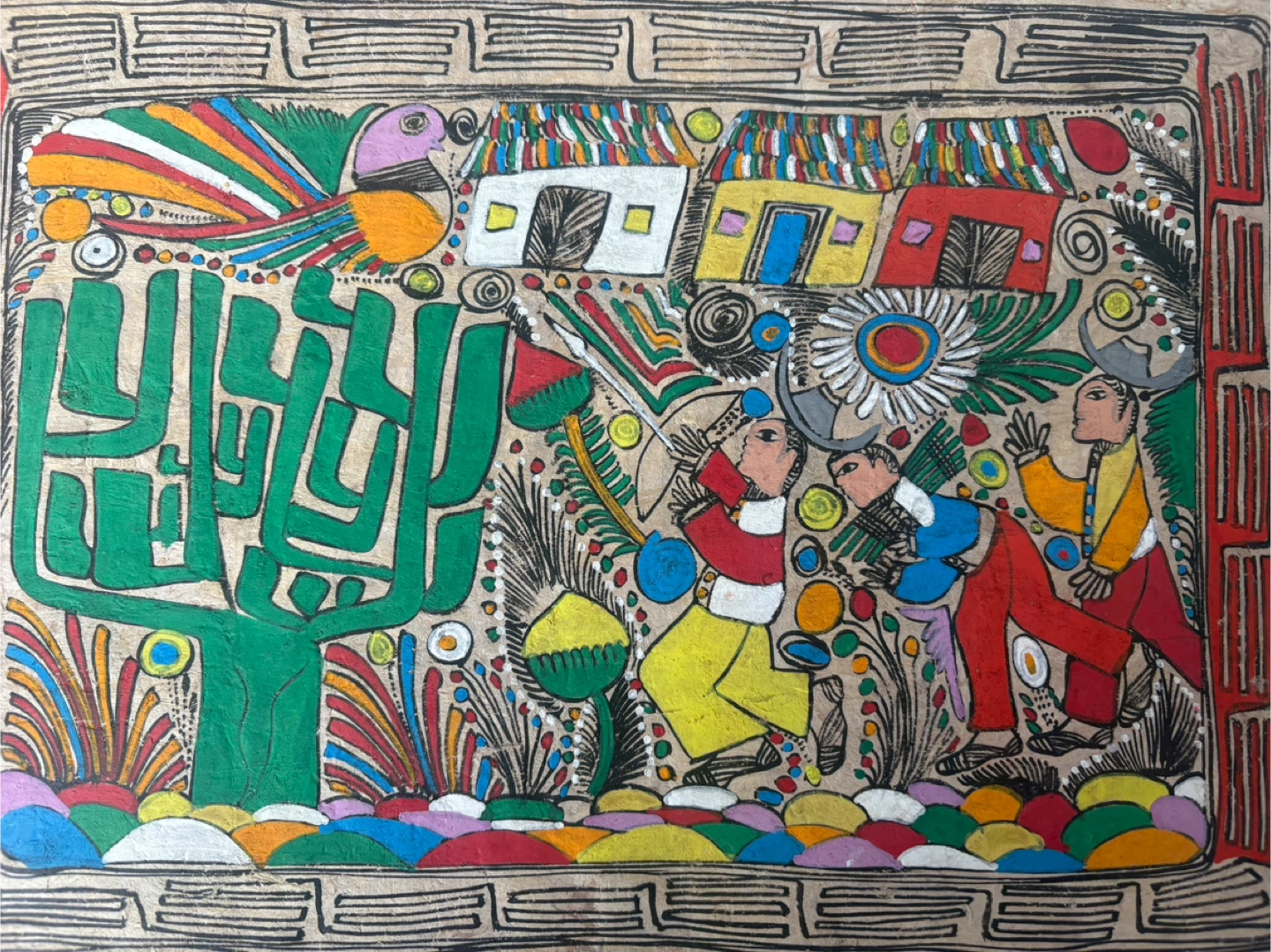 Mexican folk art amate bark painting - photo 3
