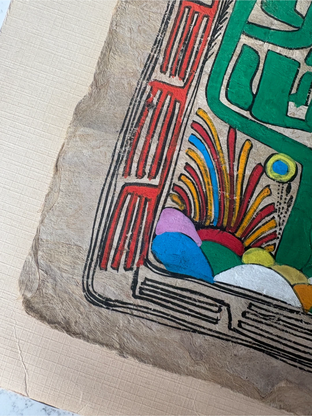 Mexican folk art amate bark painting - photo 4
