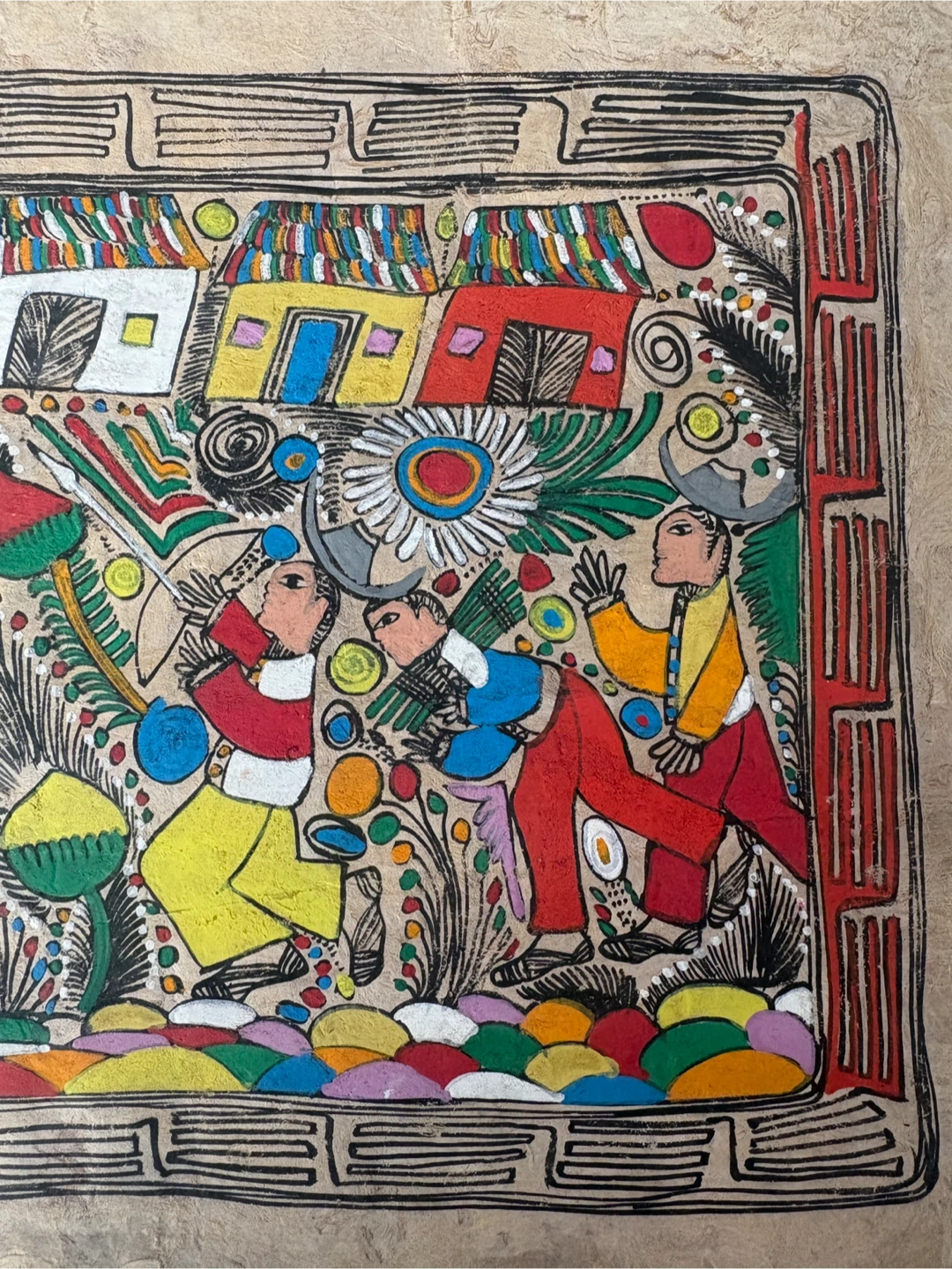Mexican folk art amate bark painting - photo 2