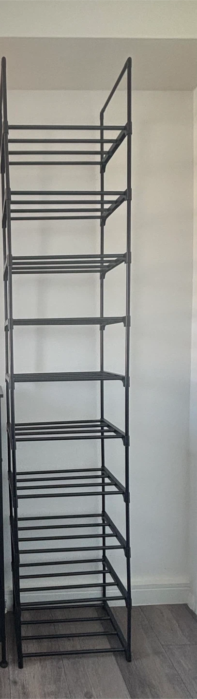 Black Metal 8-Tier Shoe Rack