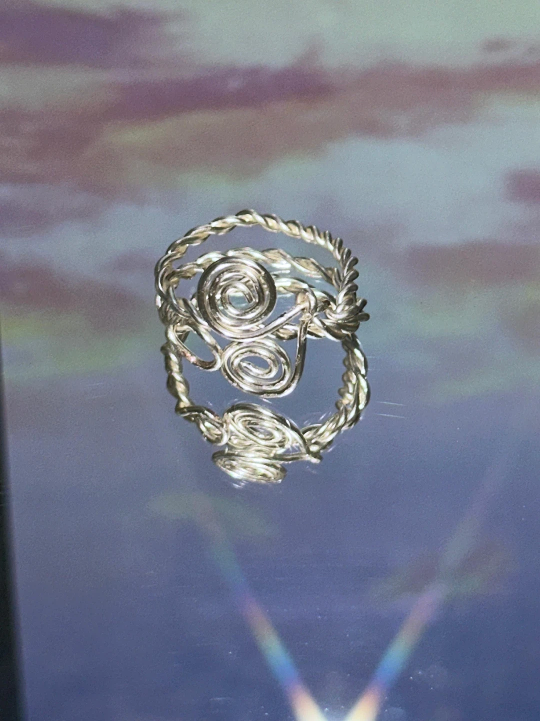Silver Wire Wrapped Swirl Ring