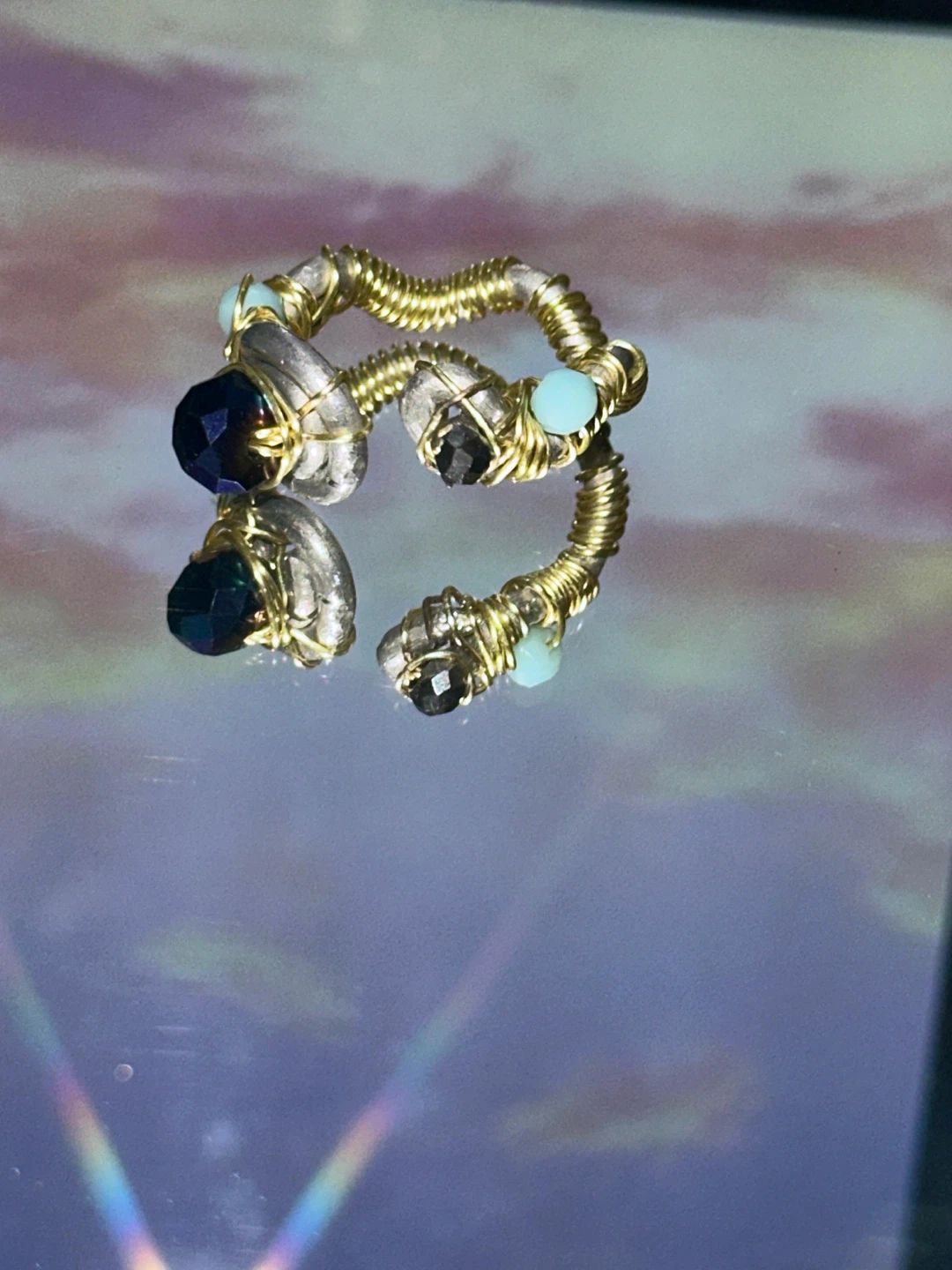 Wire Wrapped Crystal Ring