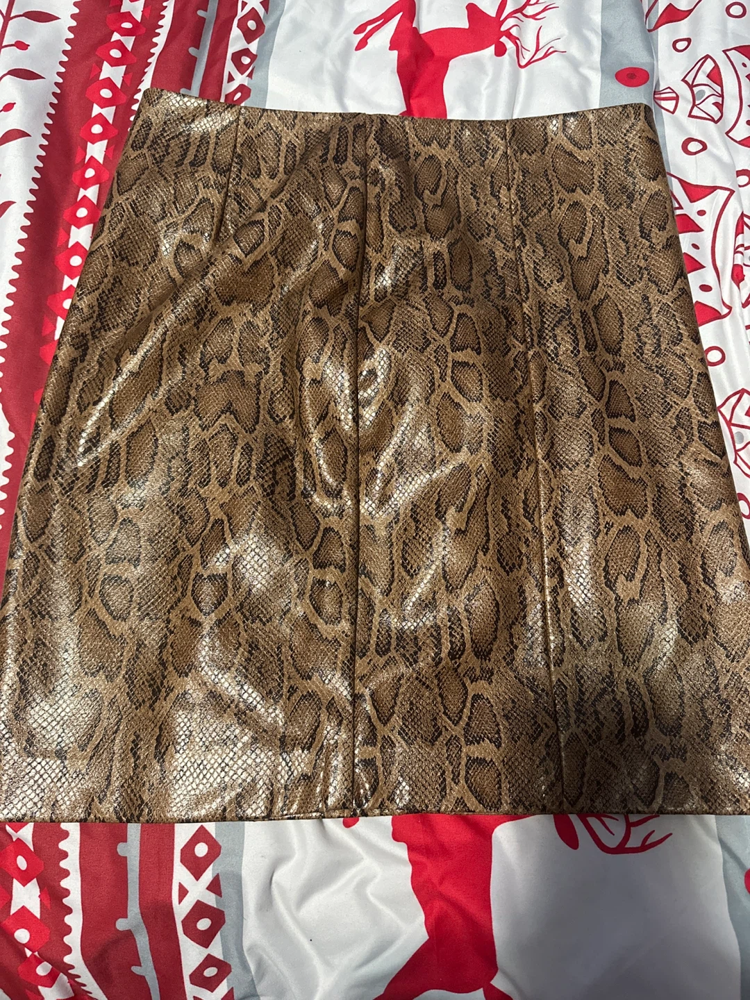 ZARA Snake Print Faux Leather Skirt - Size S