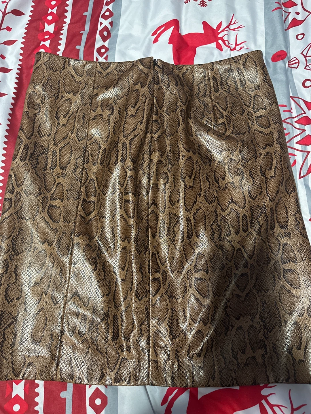 ZARA Snake Print Faux Leather Skirt - Size S - photo 4