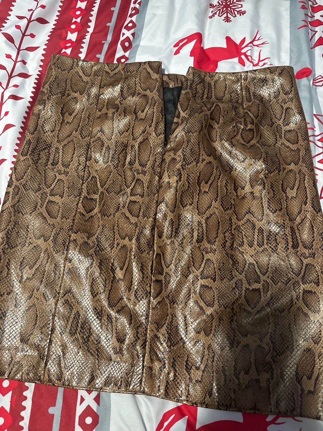 ZARA Snake Print Faux Leather Skirt - Size S - photo 3