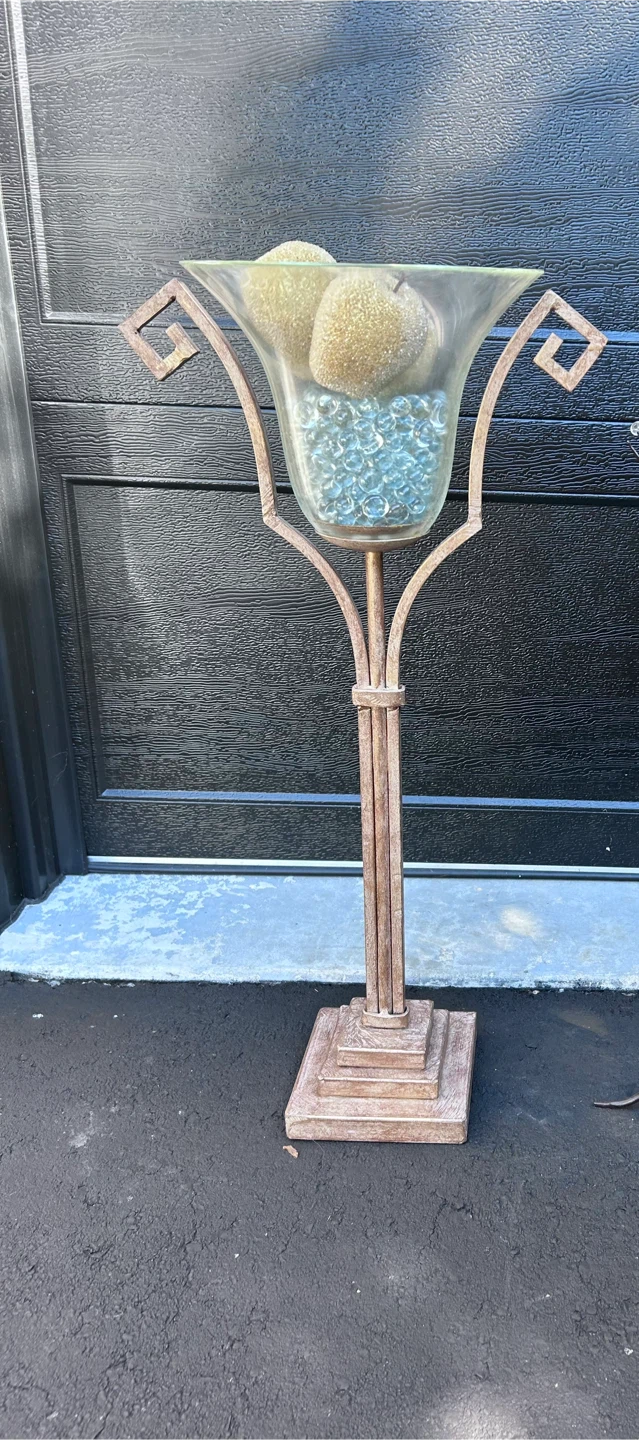 Decorative Pedestal Vase with Orbs
