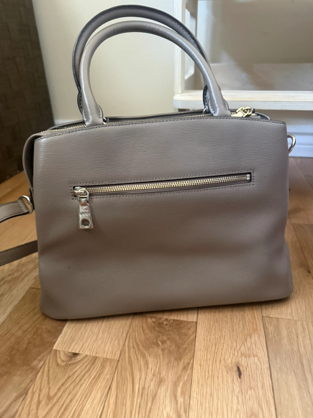 DKNY Taupe Leather Satchel Handbag - photo 3