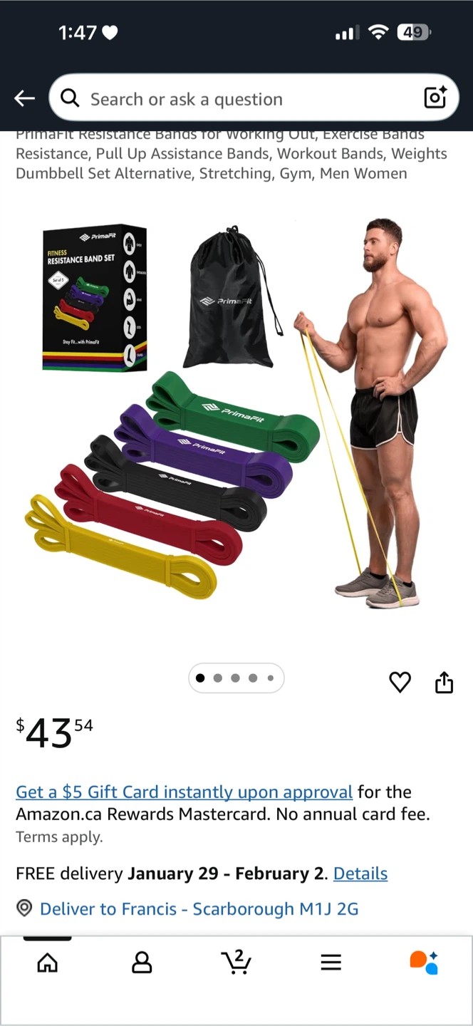ROSAPOAR 5-Piece Resistance Band Set - photo 2