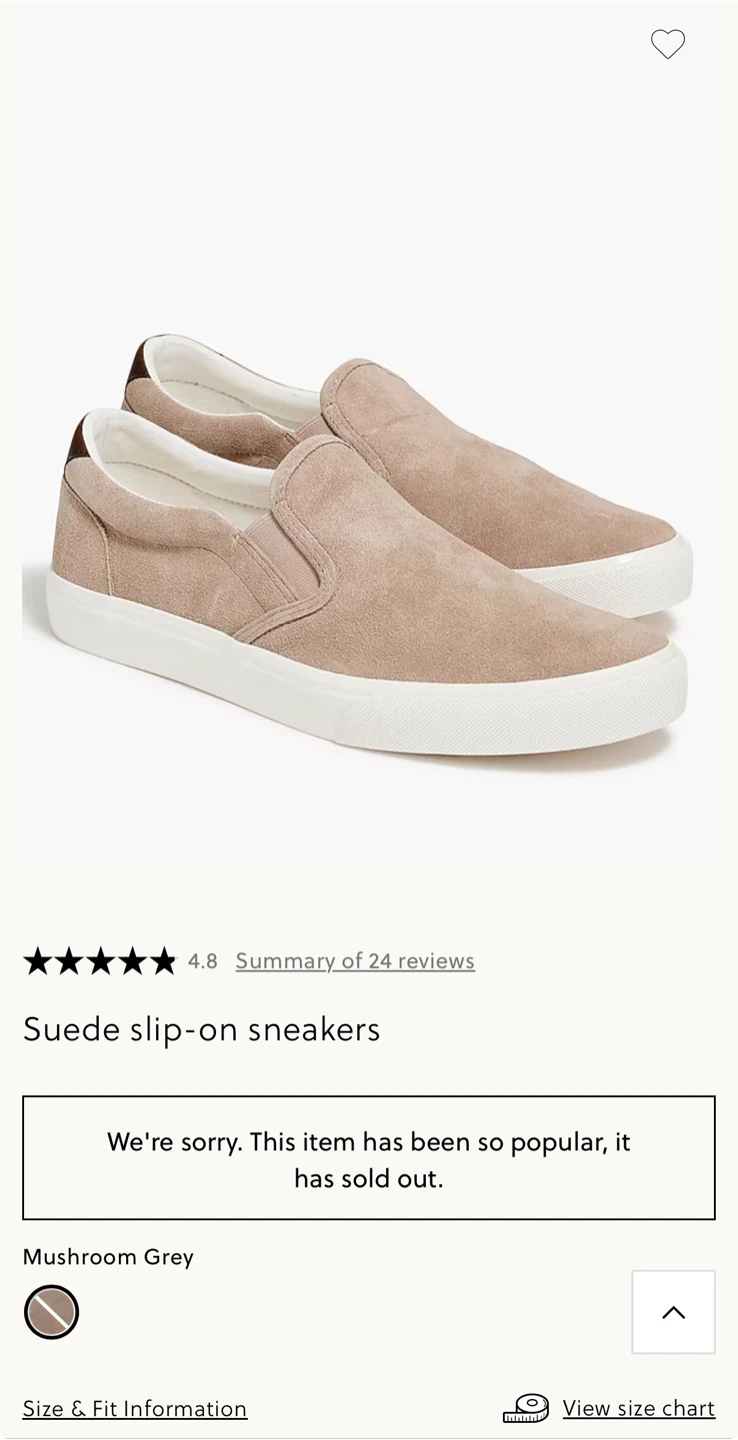 J.Crew Genuine Suede Leather Slip-On Sneakers