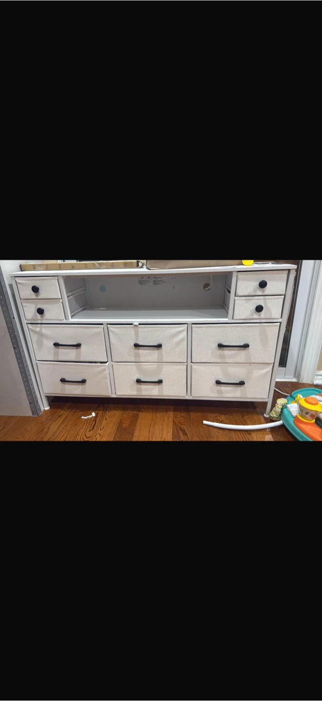 White Dresser with Built-in Outlet and USB Ports - photo 2