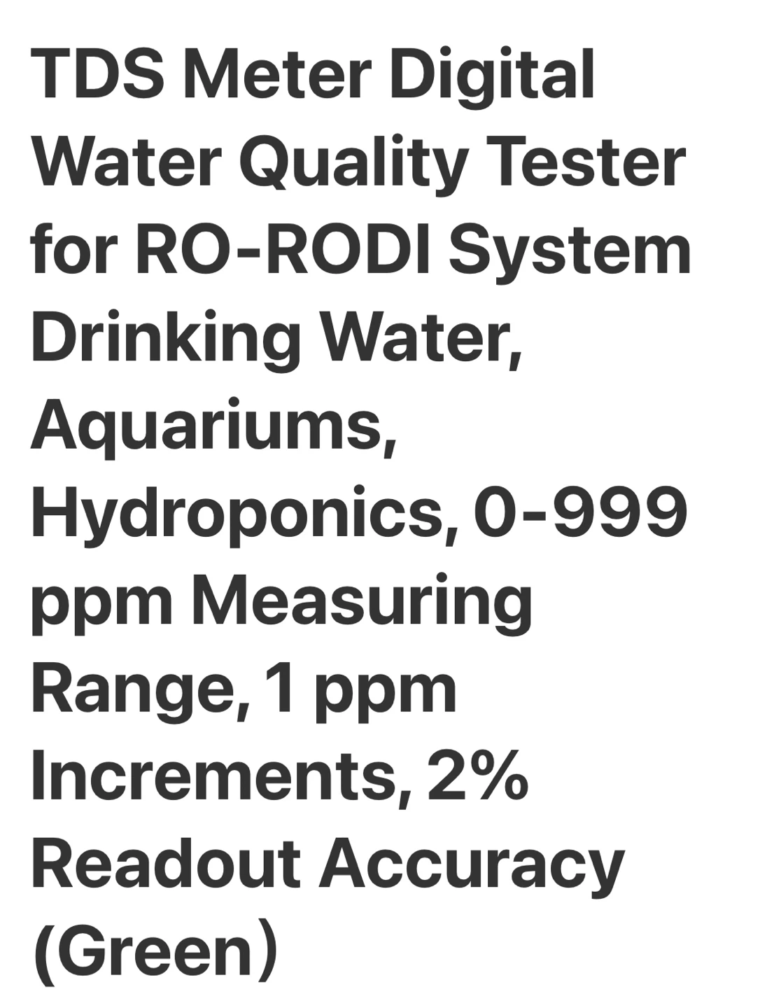 Digital TDS Meter Water Quality Tester (Green) - photo 2