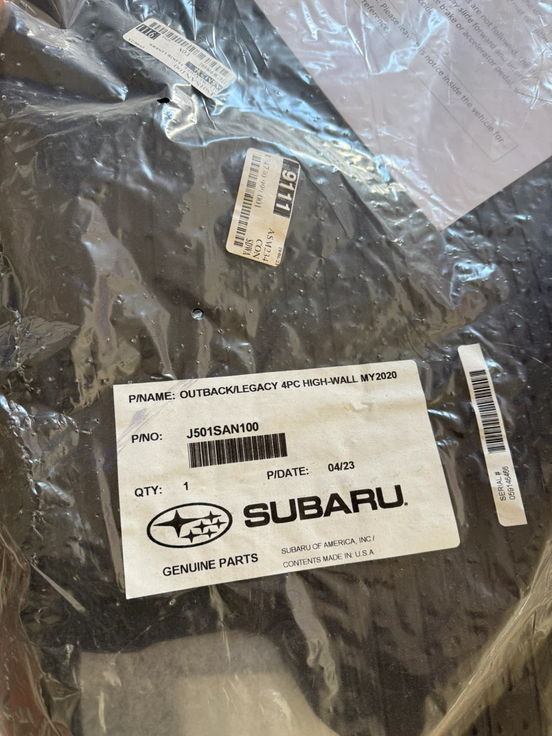 Subaru Outback/Legacy 4PC High-Wall Floor Mats MY2020