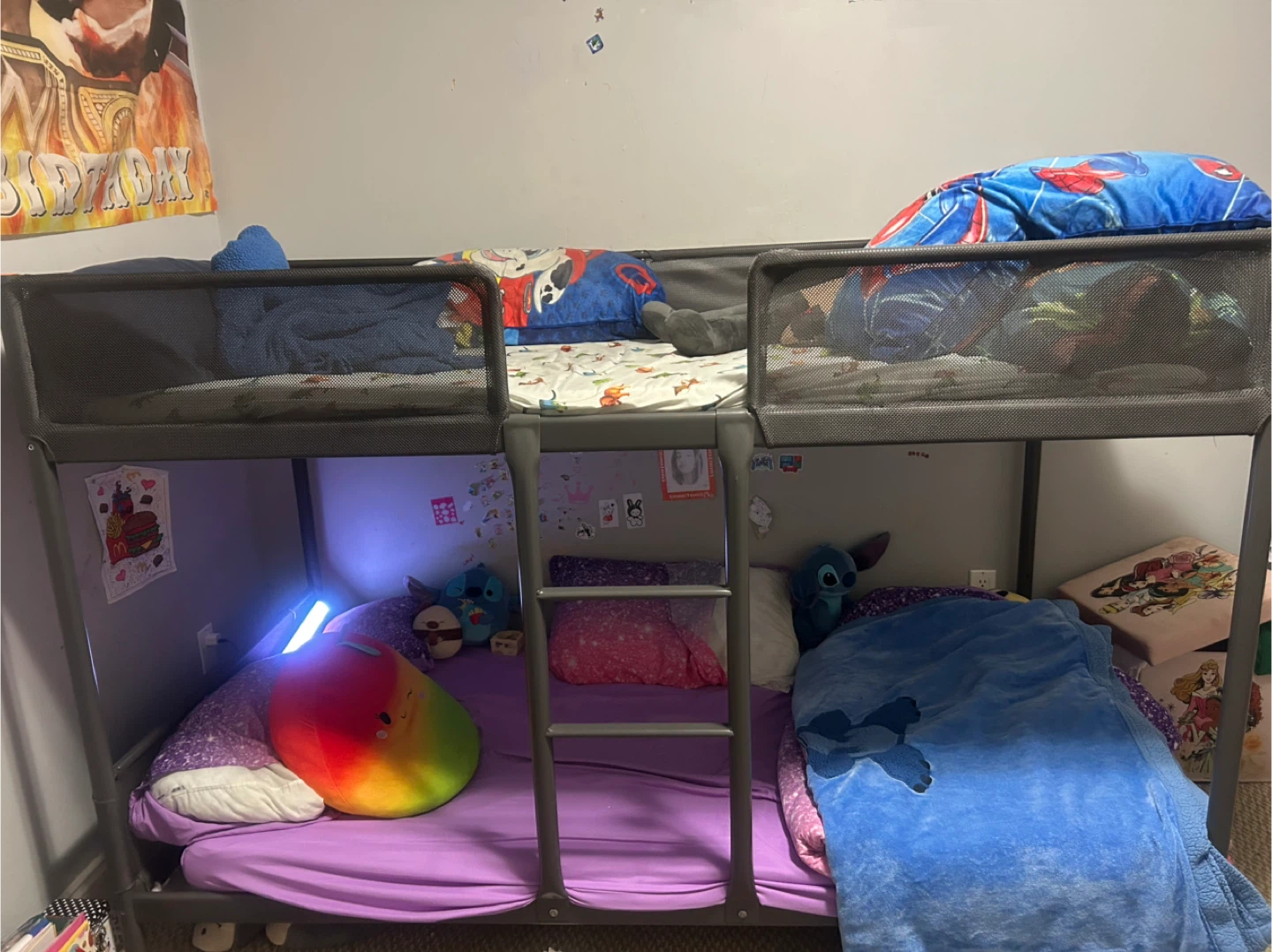 Grey Metal Twin Bunk Bed Frame - photo 2
