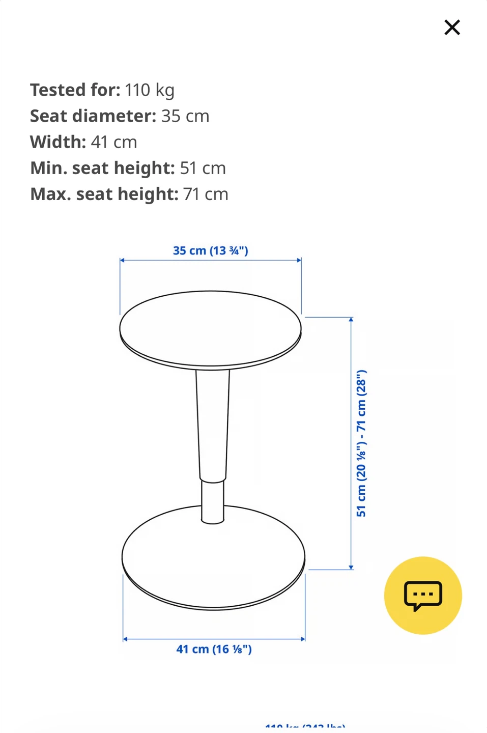 NILSERIK IKEA Adjustable Height Stool - Black - photo 4