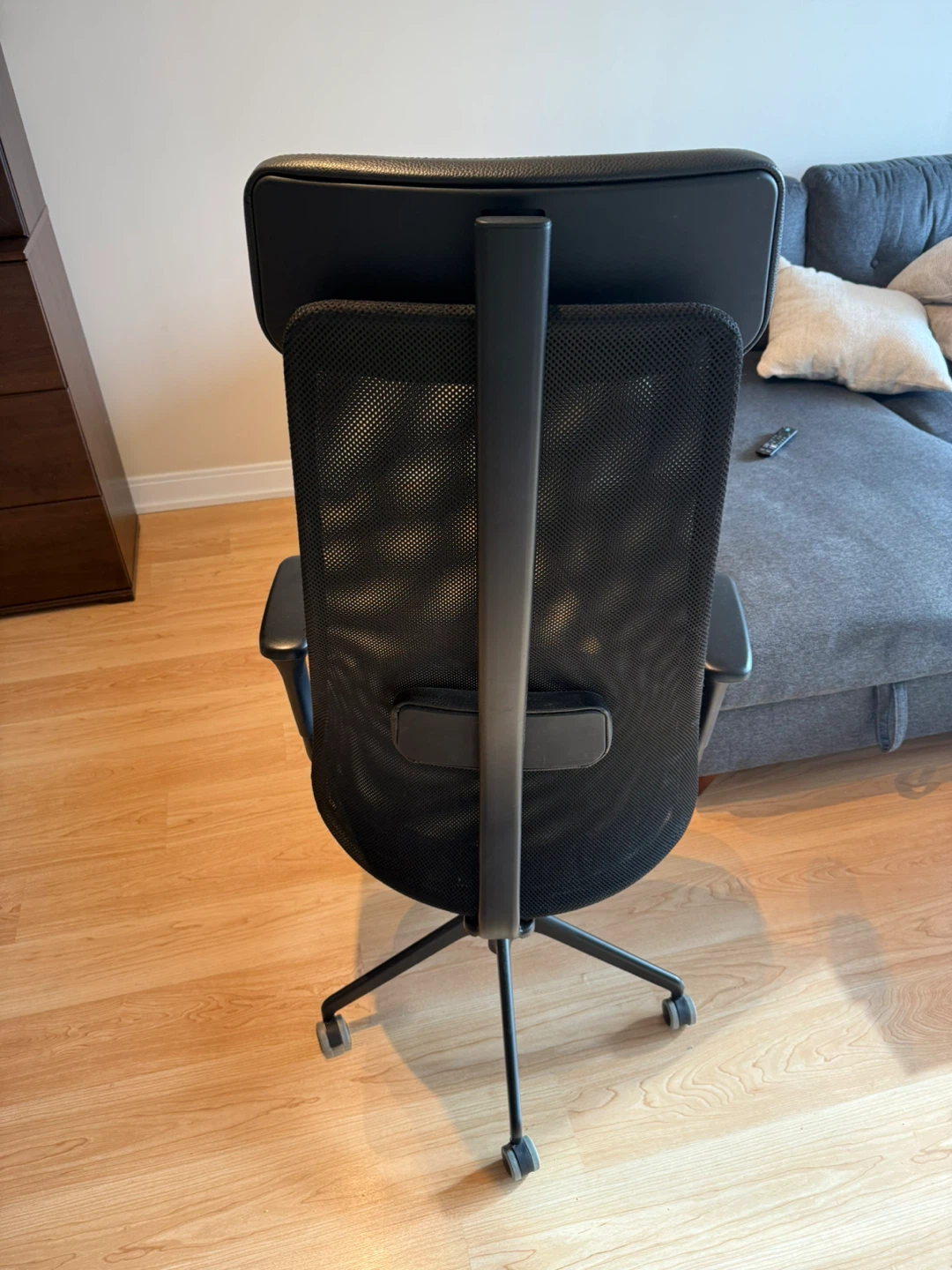 Black Ikea Ergonomic Office Chair with Headrest - photo 3