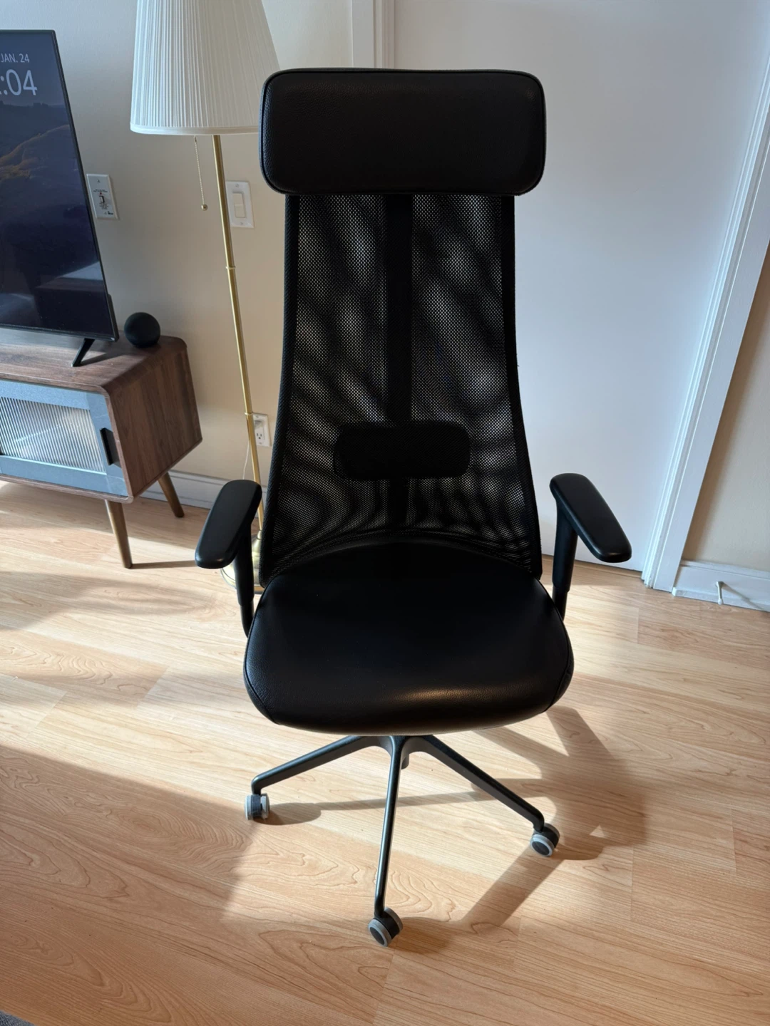 Black Ikea Ergonomic Office Chair with Headrest