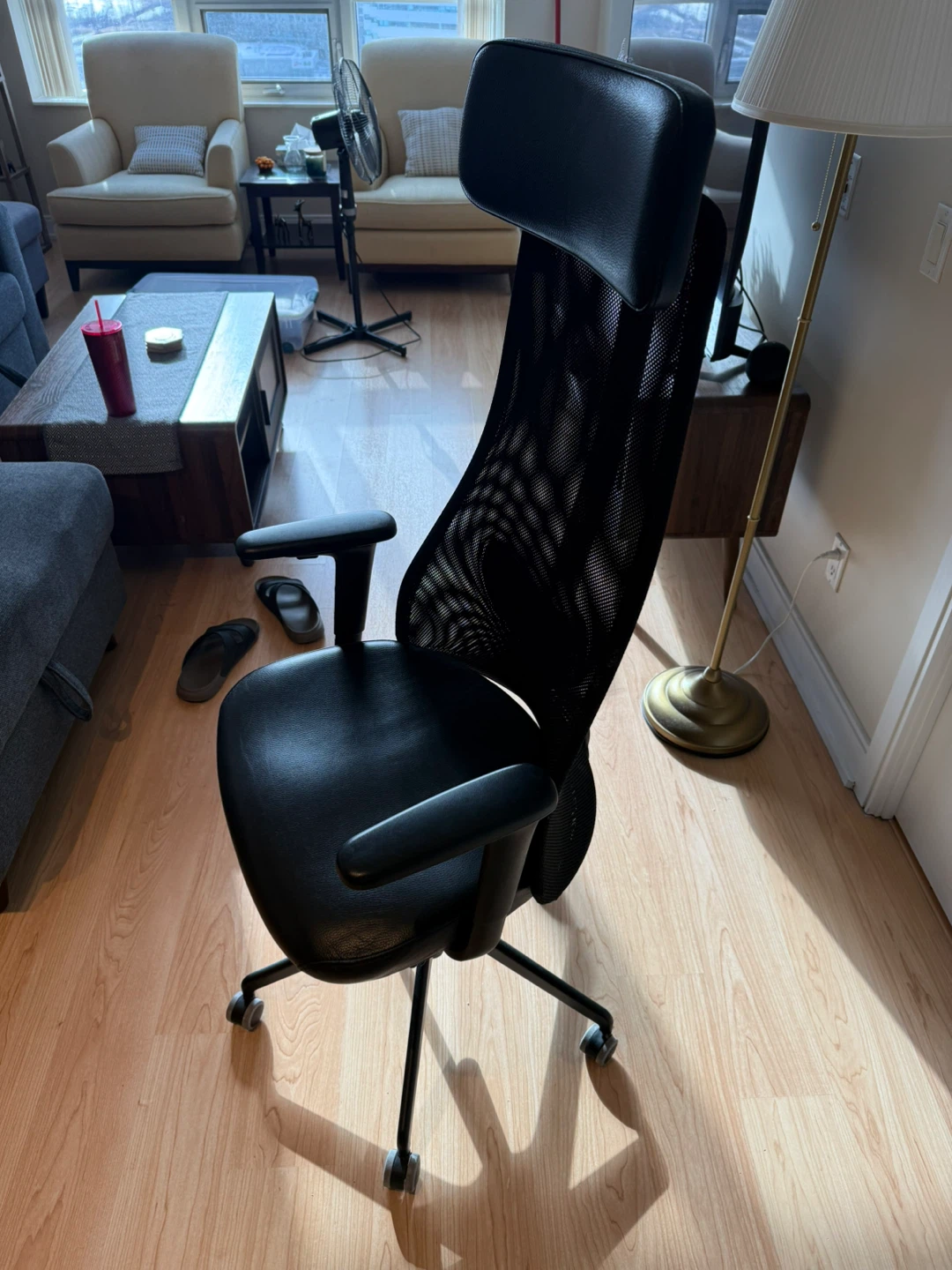 Black Ikea Ergonomic Office Chair with Headrest - photo 2