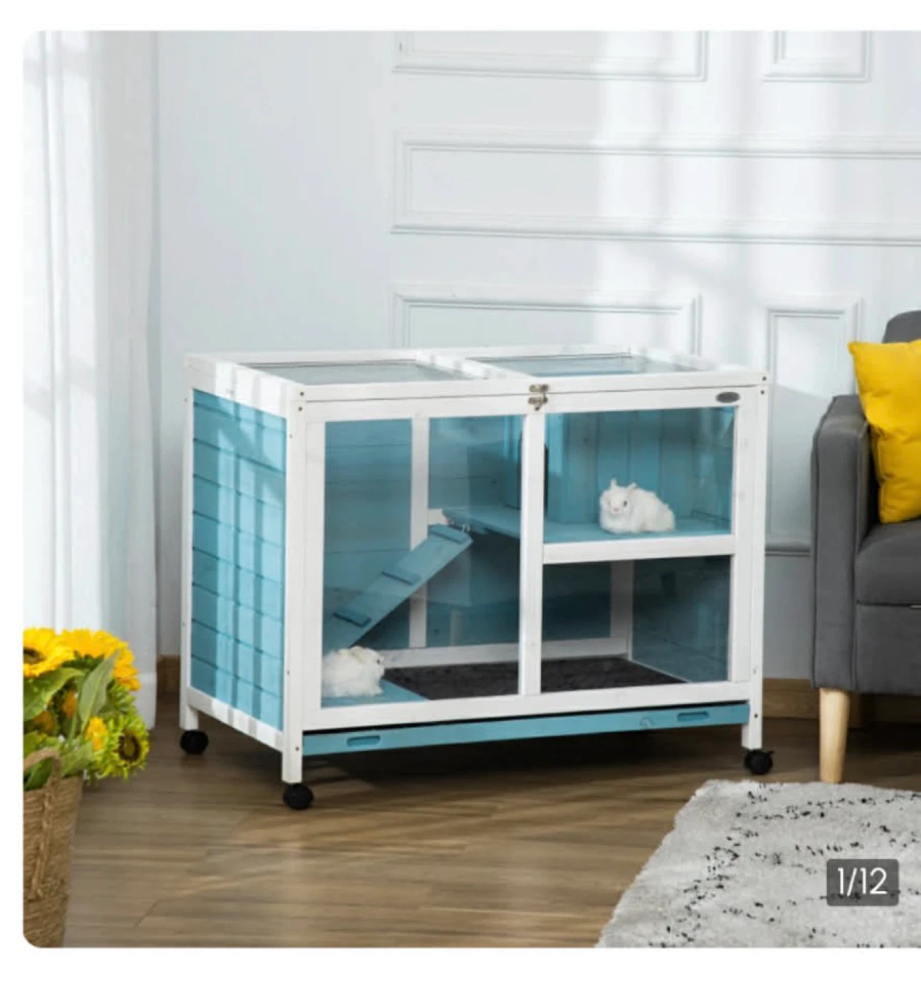 Wooden Pet Hutch with Wheels - photo 2