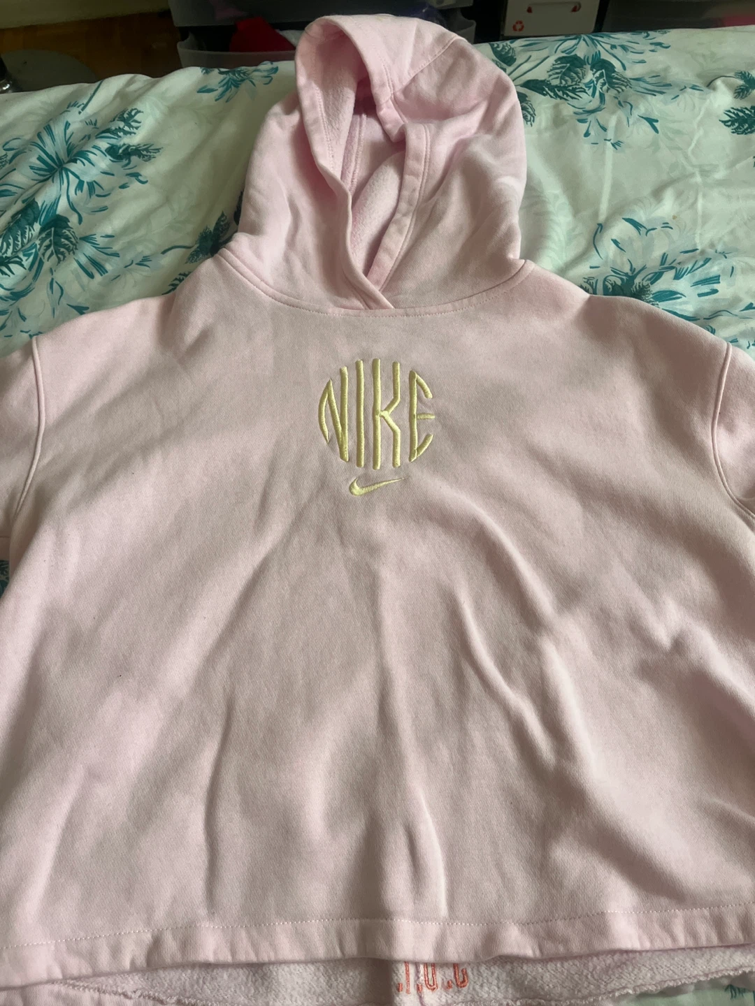 Nike Pink Cropped Hoodie