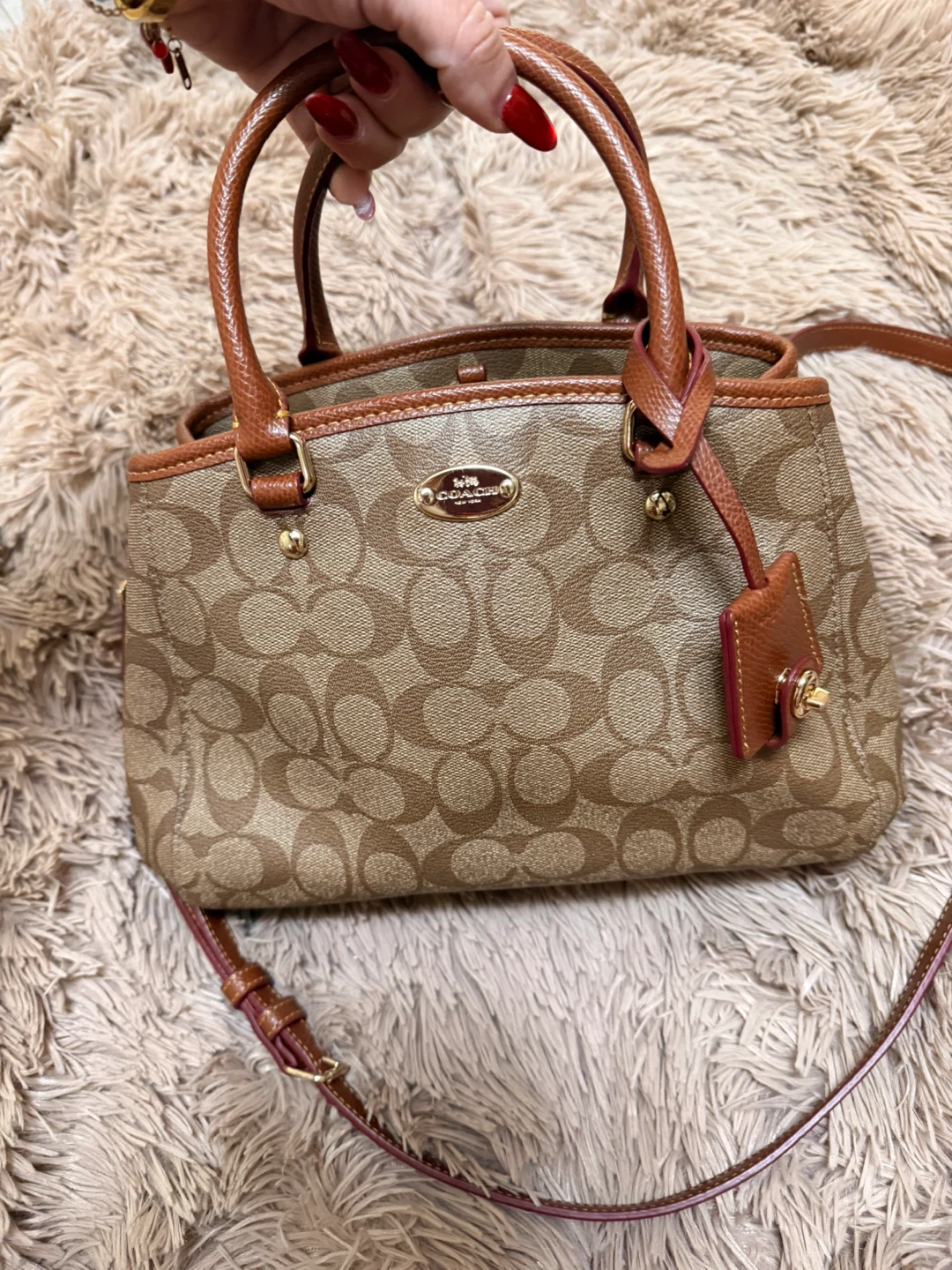 Coach Monogram Canvas Satchel Bag