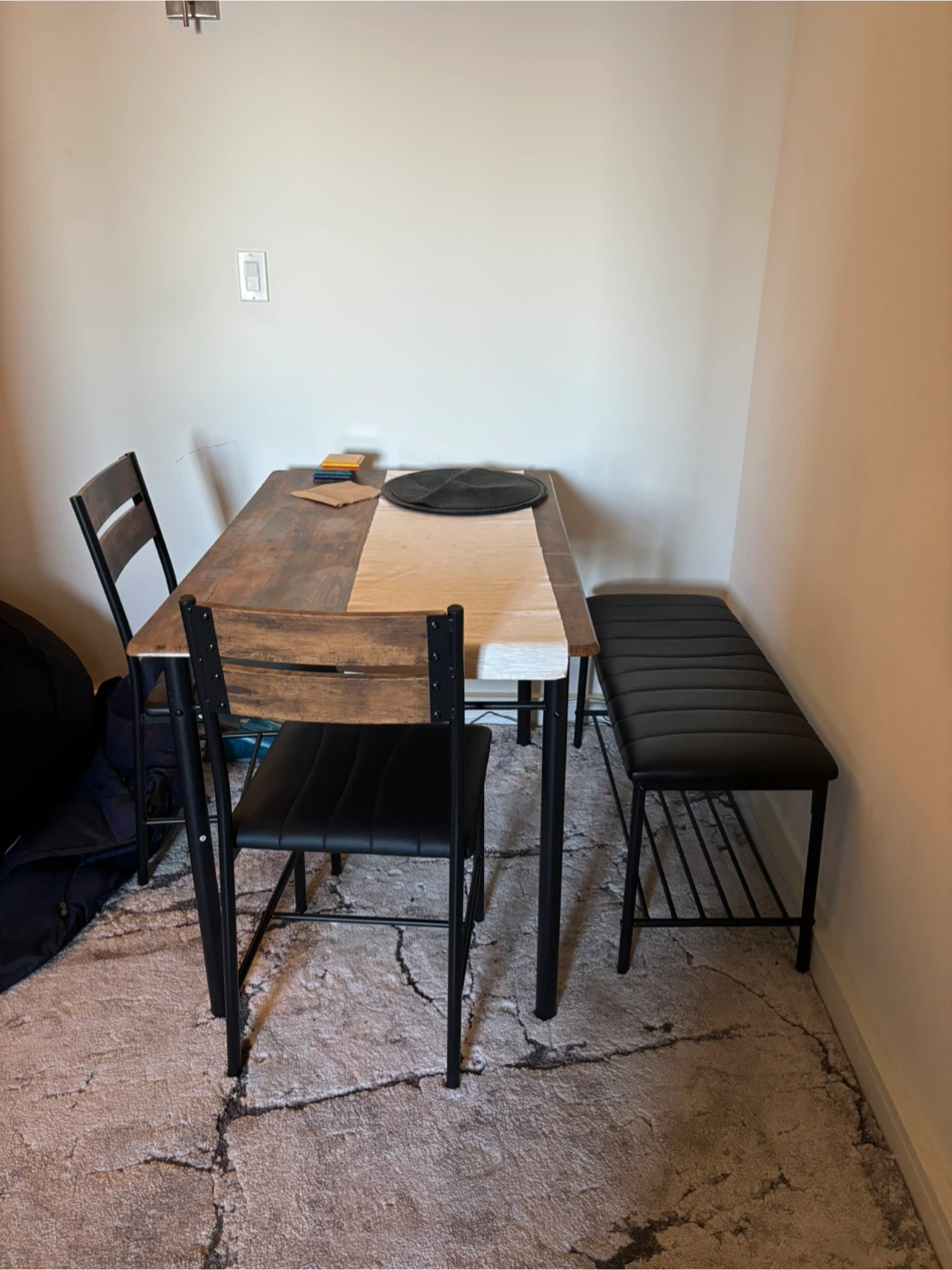 3-Piece Dining Set with Table and 2 Chairs