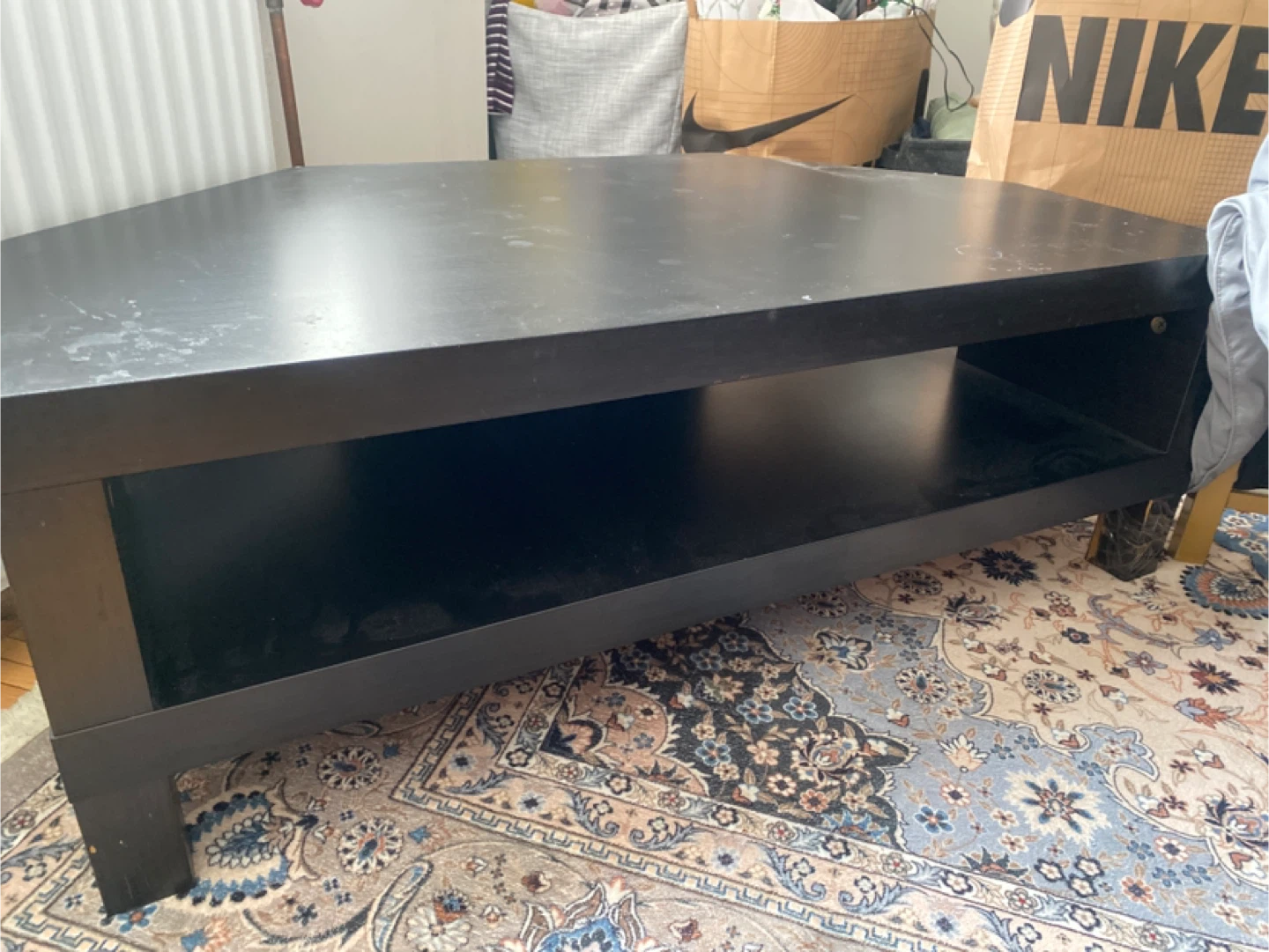 Black TV Table with Shelf