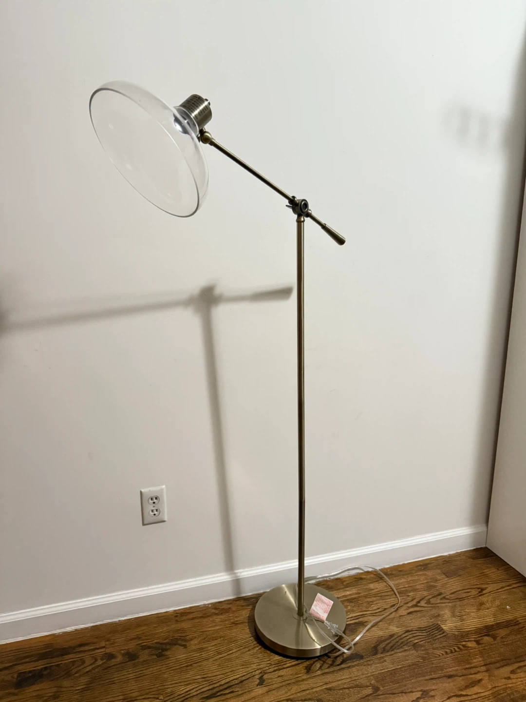 Adjustable Floor Lamp with Clear Dome Shade