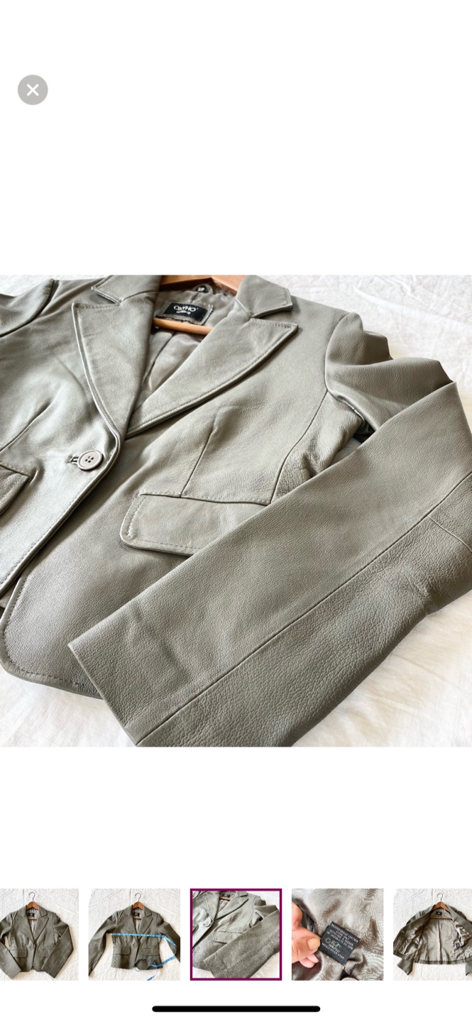 Sorrento Grey Genuine Leather Blazer- small - photo 3
