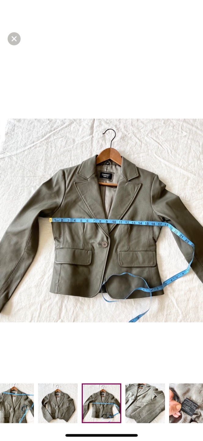 Sorrento Grey Genuine Leather Blazer- small - photo 5