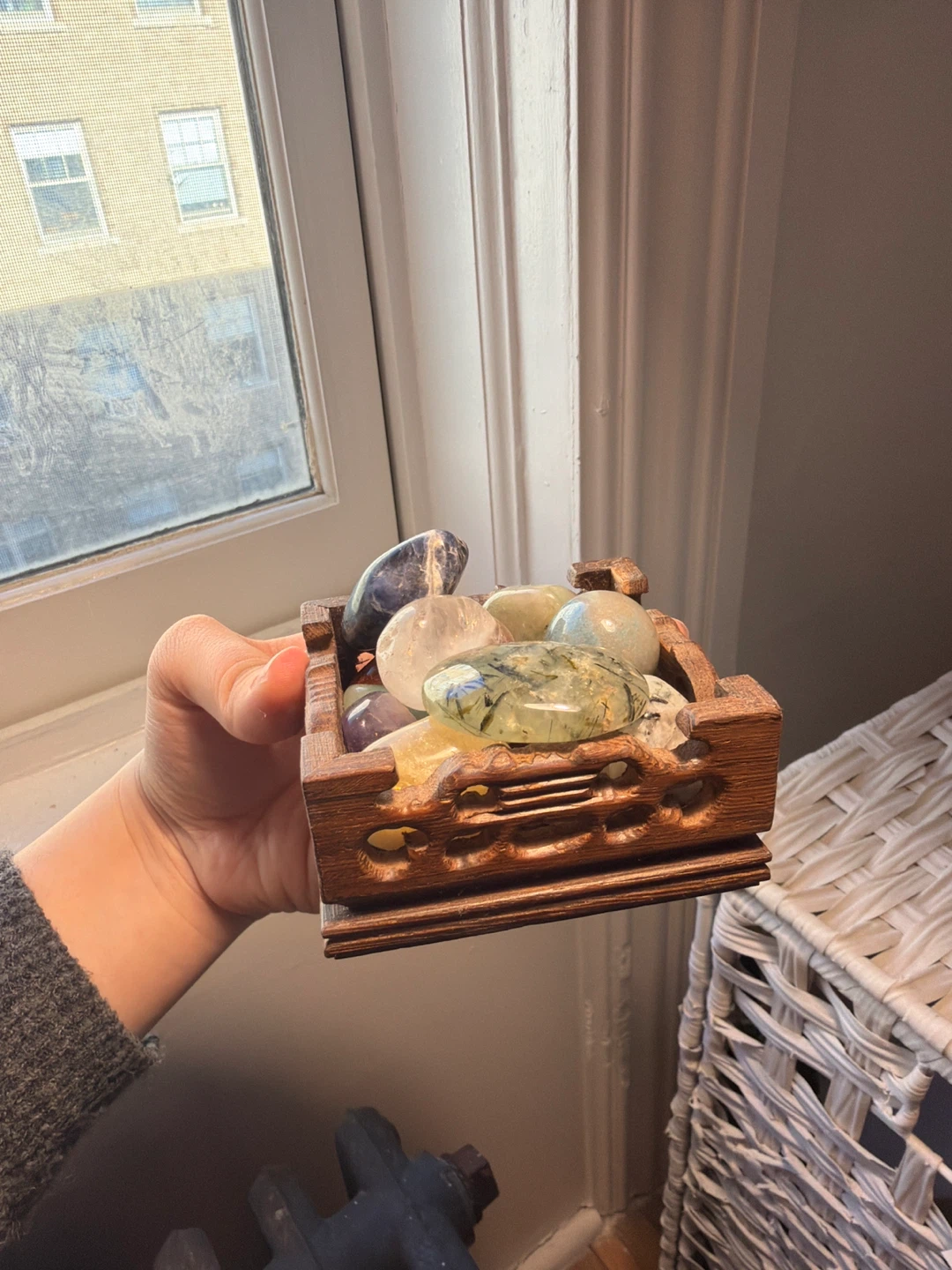 Gemstone Collection in a Small Wooden Display Box - photo 2