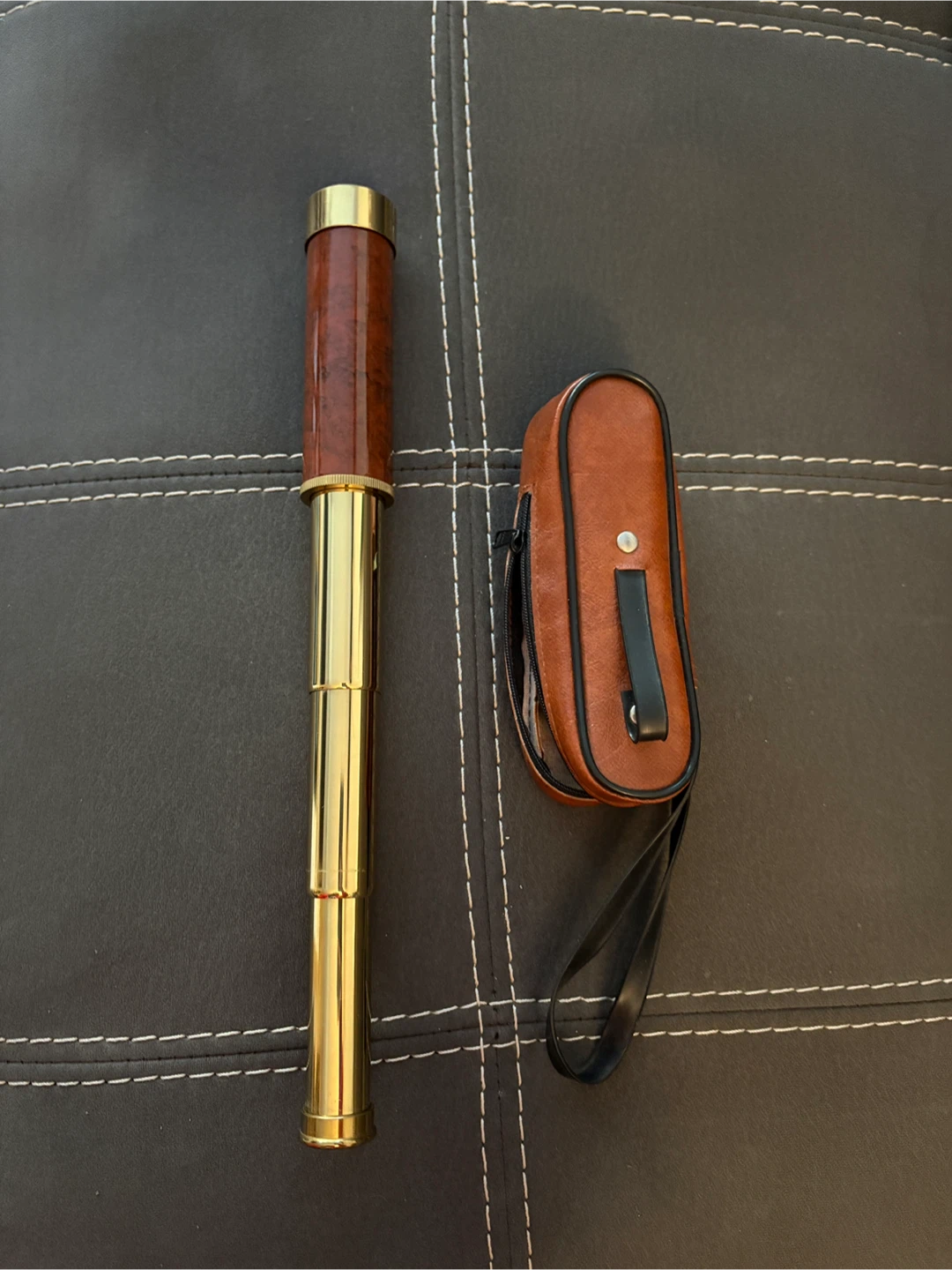 Telescope with Faux Leather Case