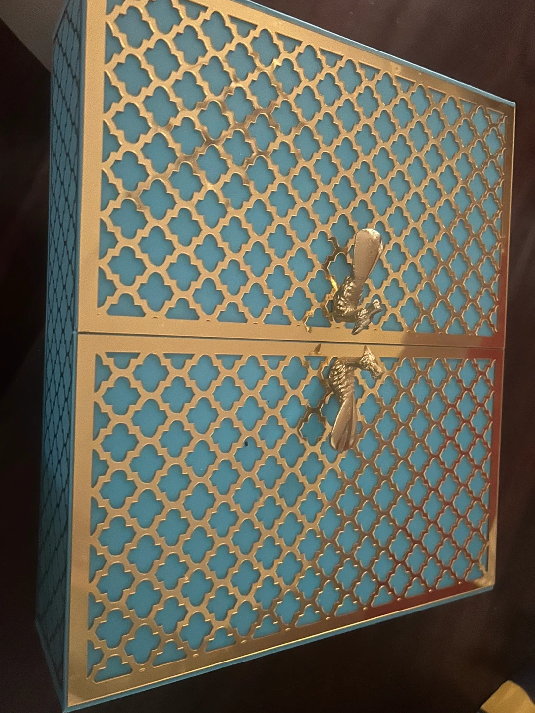Turquoise and Gold Decorative Box