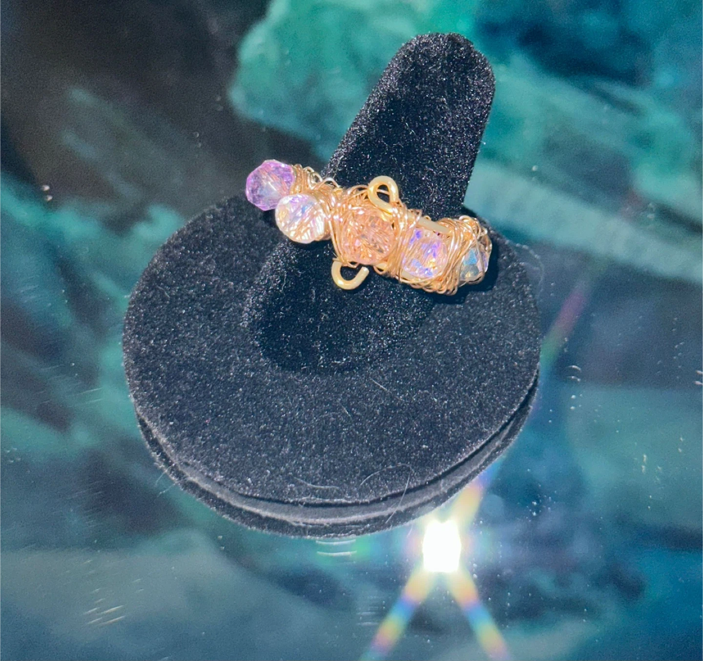 Wire Wrapped Crystal Ring